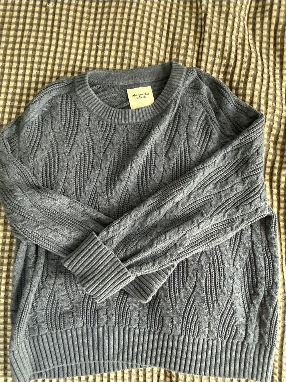 Abercrombie & Fitch Women’s Navy Cable Crewneck Sweater